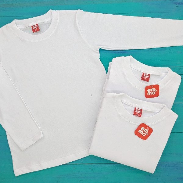 Producto - Remera blanca lisa manga larga (Talles 14 y 16)