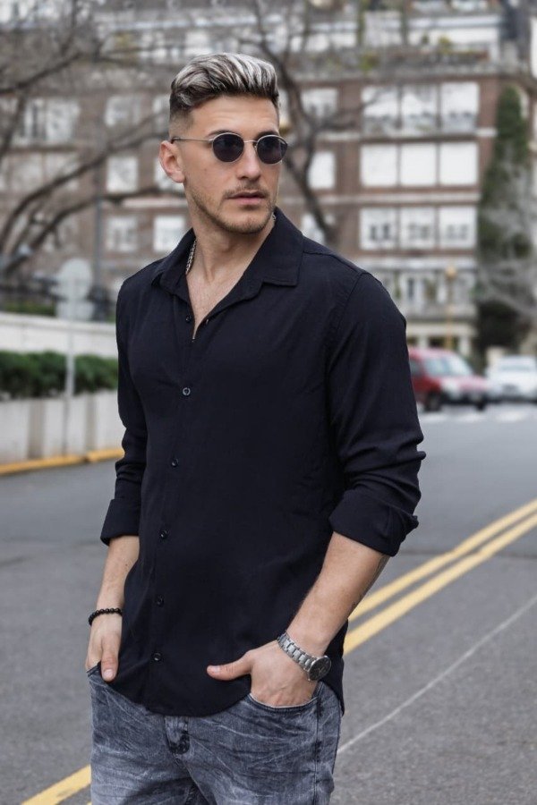 Producto - Camisa de Lino Negra