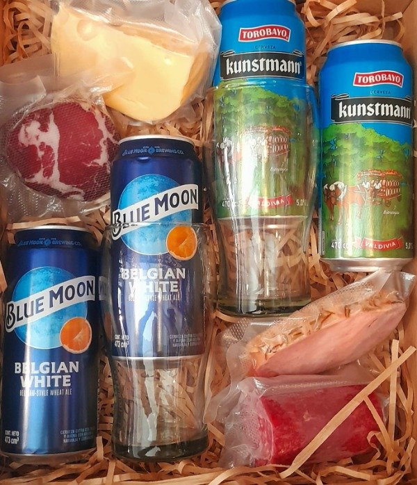 Producto - Cerveza Blue Moon - Kunstmann 2 Vasos Y Picada Completa -
