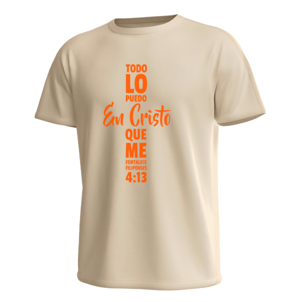 Producto - PROMO Remera Talle Del 1 Al 8 (TODO LO PUEDO EN CRISTO...) NATURAL (X1 UNIDAD)