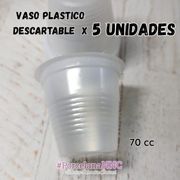 Producto - Vaso plástico descartable 70 cc x5 unidades