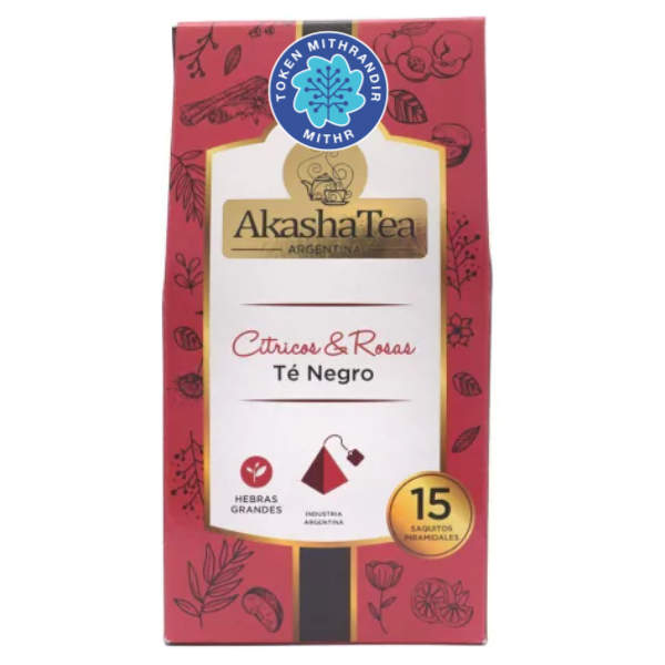 Producto - AKASHA TEA - Sabor Citrus y Rosas x 15 u