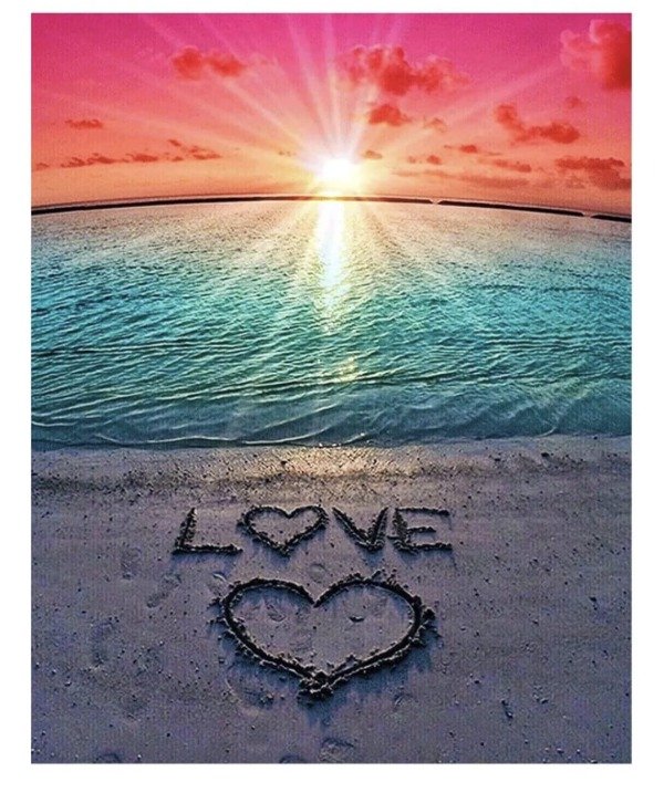 Producto - Kit De Pintura Con Diamantes Diamond Painting 30x40cm - Playa Love