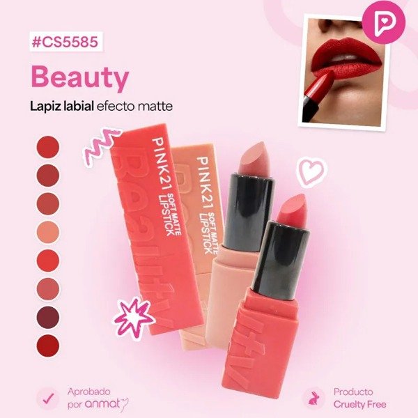 Producto - LABIAL SOFT MATTE LIPSTICK PINK 21 - 4
