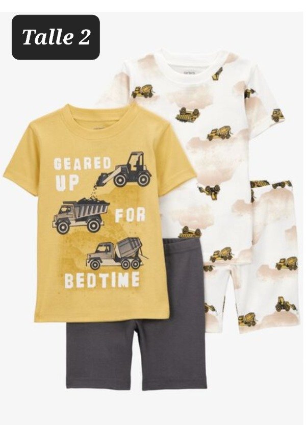 Producto - Pijama carters talle 4 piezas talle 2 gruas