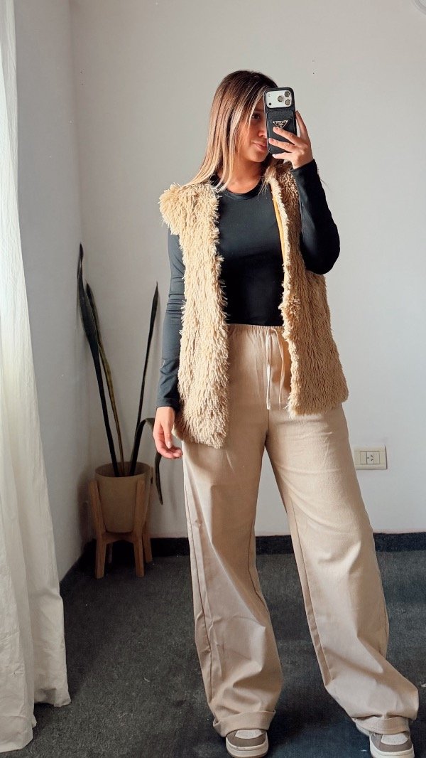 Producto - Chaleco piel beige
