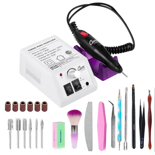 Producto - Torno p/Uñas c/accesorios -12W -velocidad 20000 RPM -Giro Reversible -Gadnic