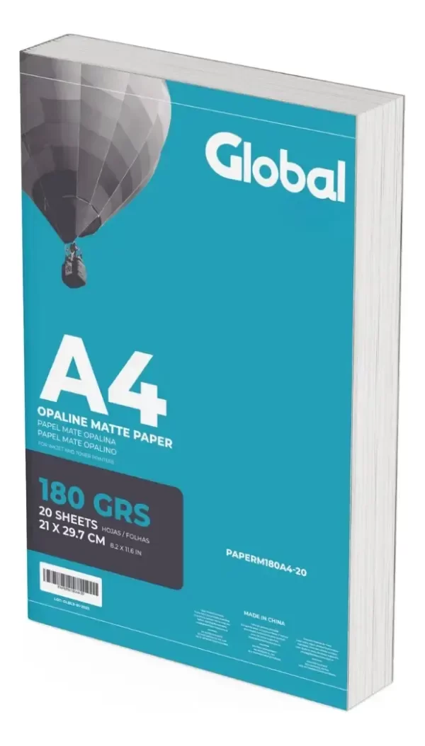 Producto - Papel Fotografico Mate A4 De 180 Gr Resma De 20 Hojas