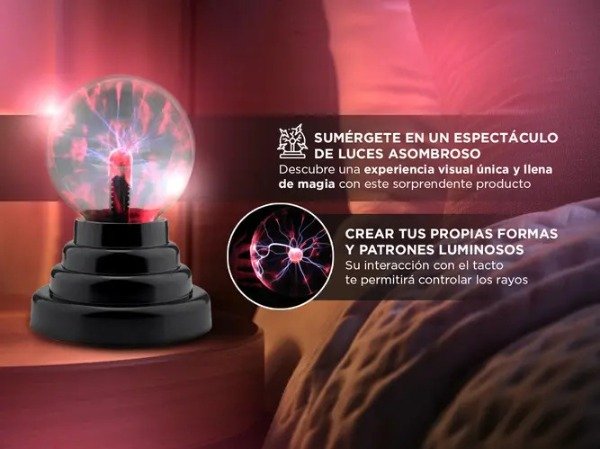 Producto - Lámpara De Plasma Eléctrica Bola De Luz Con Rayos -Gadnic - 2