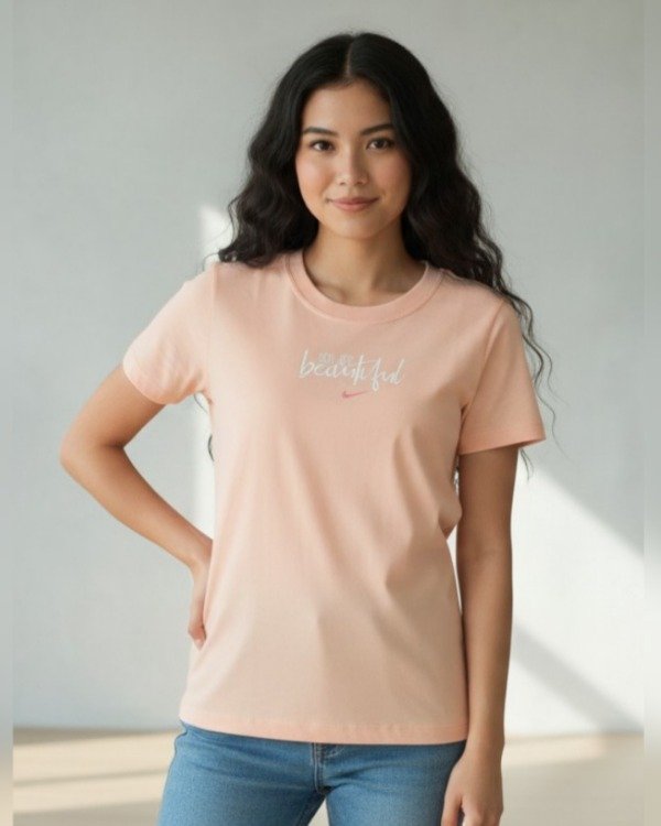 Producto - REMERA ALGODON CON ESTAMPA MUJER / Salmón Beatiful