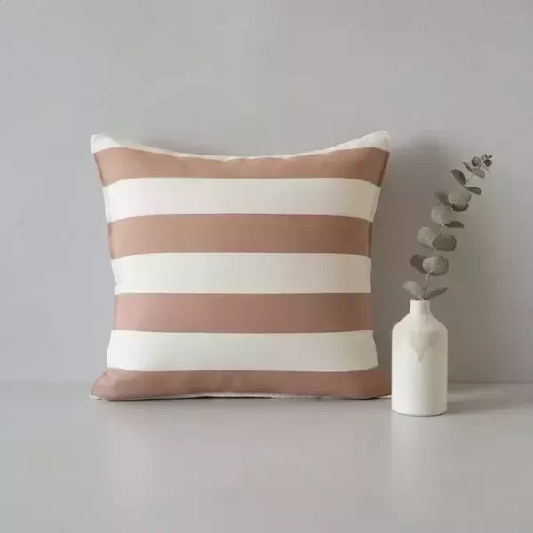 Producto - ALMOHADON TUSOR RAYA ANCHA AVELLANA 40X40