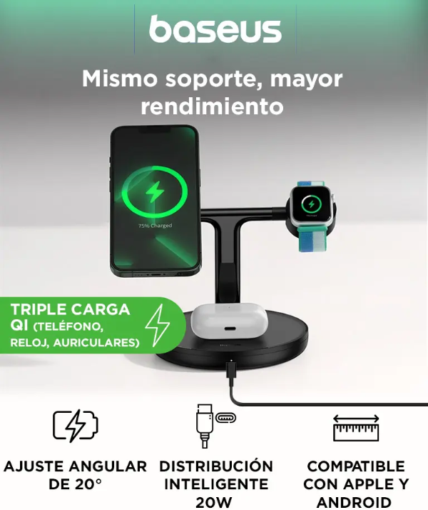 Producto - Cargador Magnético 3En1 Portátil 20W -Gadnic (Baseu051) - 2