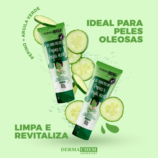Producto - Gel Facial Peel Off Pepino E Argila Verde Dermachem 60g