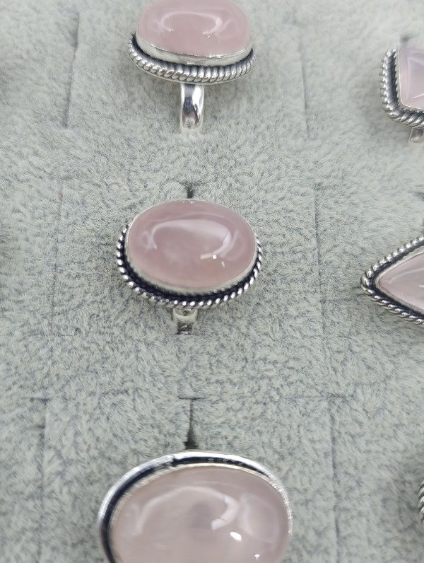 Producto - Anillo de Baño en Plata de piedra cuarzo rosa - 2