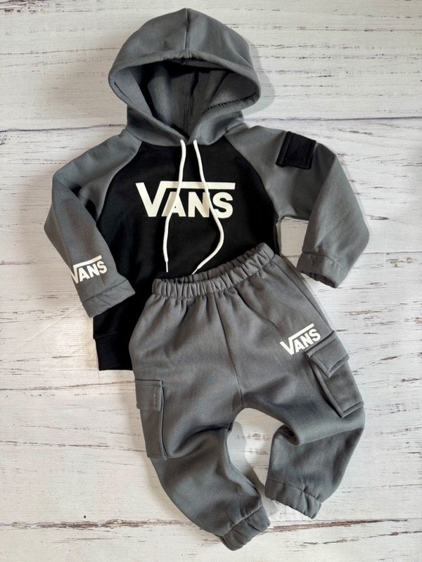 Producto - Conjunto Vans combinado Gris/negro