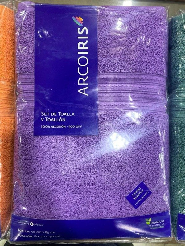 Producto - JUEGO DE TOALLA Y TOALLON ARCO IRIS TIM CON ESTUCHE