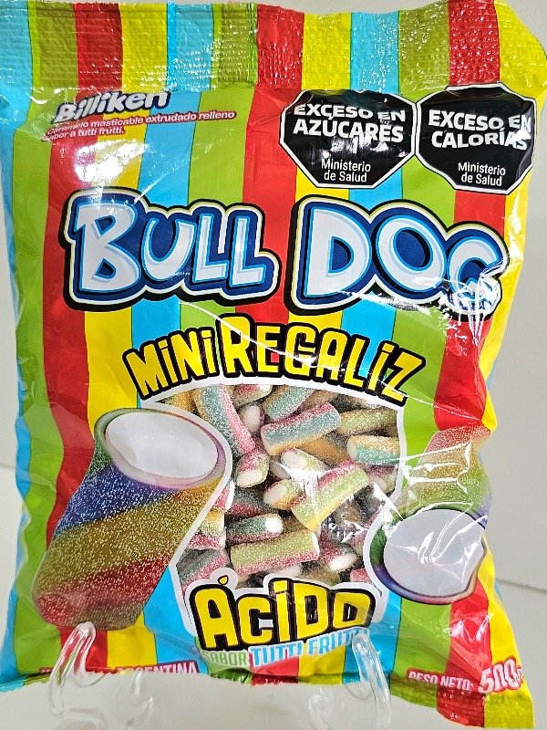 Producto - BULL DOG MINI REGALIZ ÁCIDO SABOR TUTTI FRUTI X125grs