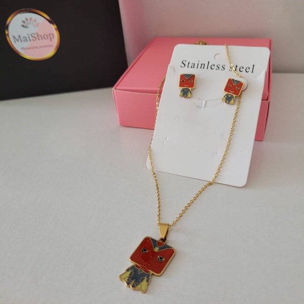 Producto - Conjunto Collar  + Aros Visión - Marvel