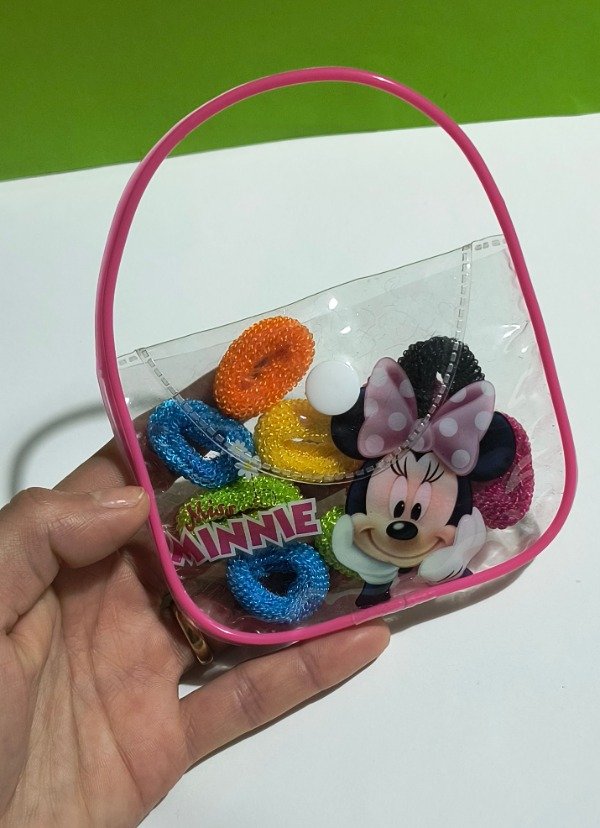 Producto - Carterita de Minnie +10 unid de colitas de pelo mini