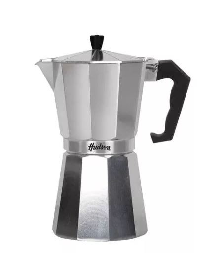 Producto - Cafetera aluminio pulido tipo italiana 9 pocillos Hudson MO03