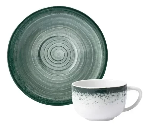 Producto - ESFERA TAZA CAFE C/PLATO VERDE SCHMIDT