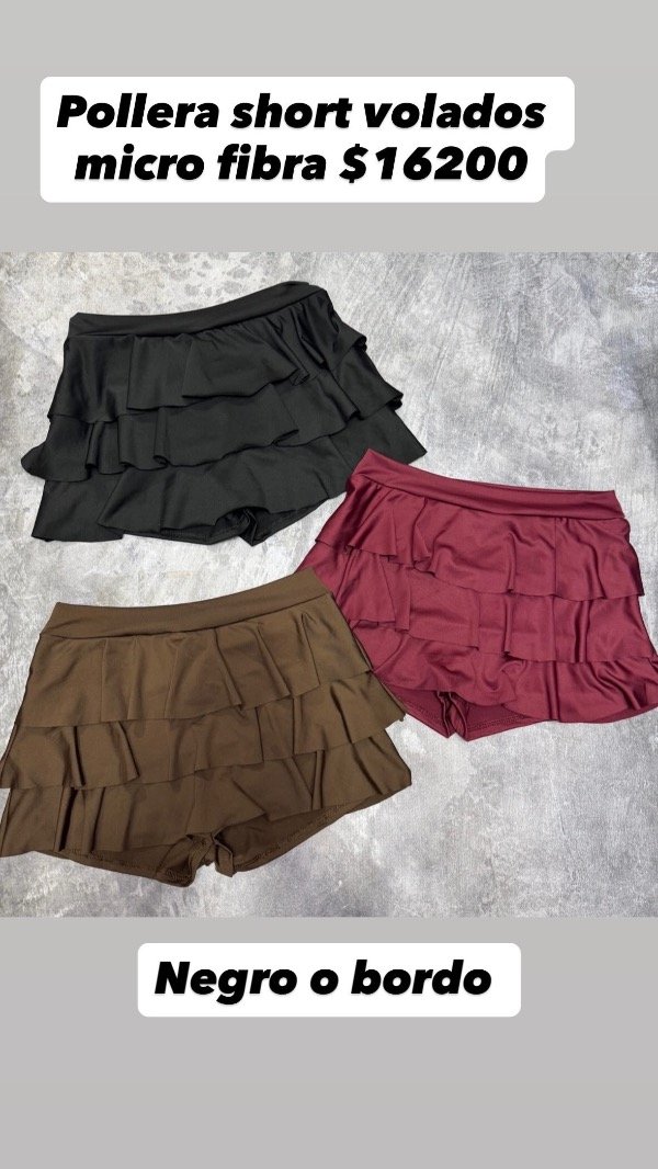 Producto - Pollera short volados micro fibra