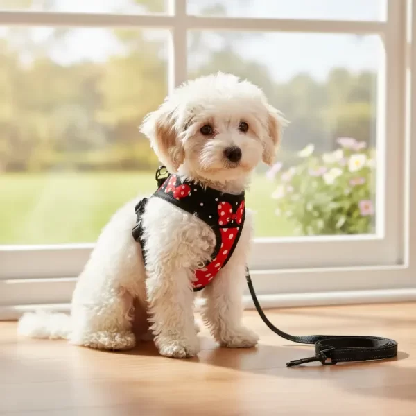 Producto - Arnés Minnie Disney Sin Tirones Perros Pequeños Rojo S Minnie Lunares