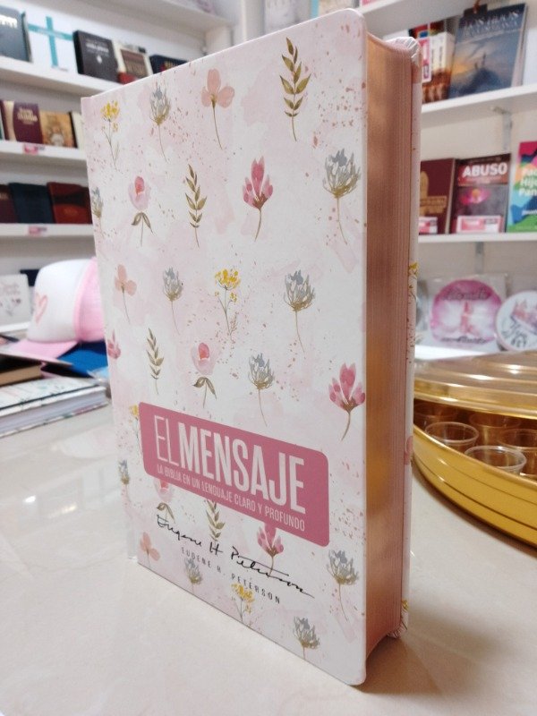 Producto - BIBLIA El Mensaje Tapa Dura Floral - 0
