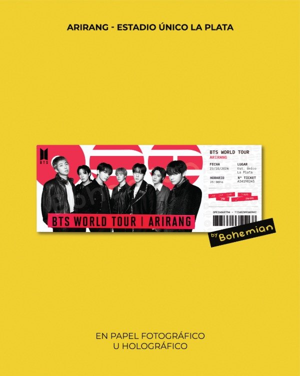 Producto - ENTRADA ARIRANG BTS EN ARGENTINA - Entrada de Recuerdo de BTS