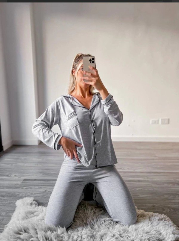 Pijama camisero lisos (colores varios)