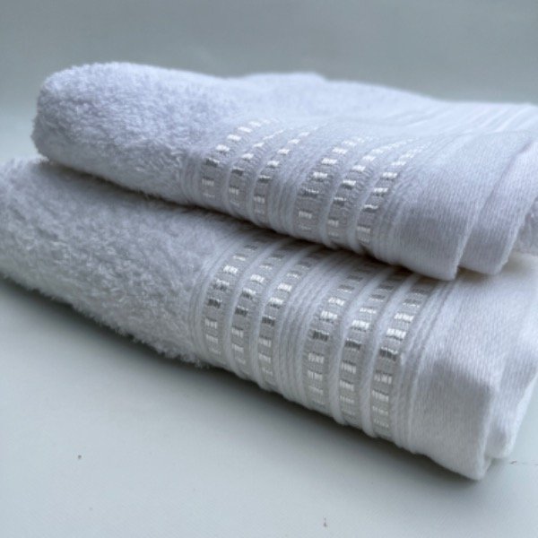 Producto - JUEGO DE TOALLA Y TOALLON LISO PALETTE COLOR BLANCO