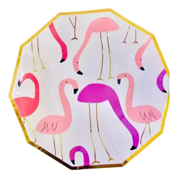 Producto - PLATOS POLIPAPEL  "LETS FLAMINGLE" X10UN