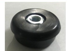 Producto - Regatón Plástico Redondo  Interior 1 1/2 Tuerca 5/16  X10