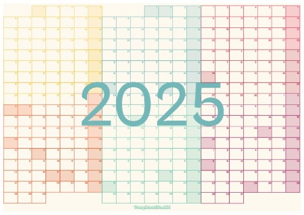 Producto - Calendario Mensual 2025 - Imprimible A3