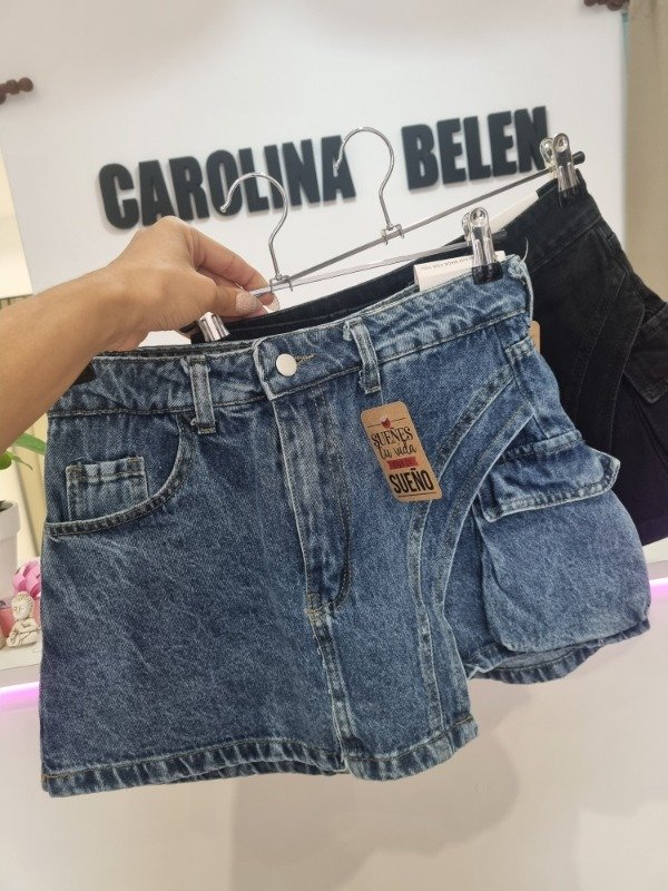 Producto - Short pollera cargo azul