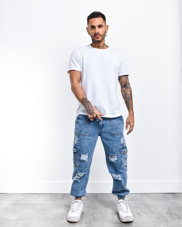 Producto - LINEA DOLCE HOMBRE JOGGER CARGO C/ ROTURAS