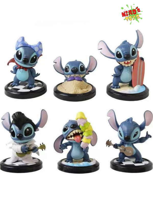 Producto - Stitch set x6 (9CM) Mod. 21 - Figura Stitch - Nirostoys