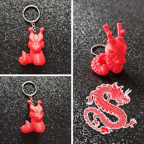 Producto - Llavero Dragon Rojo Glitter