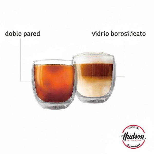 Producto - SET DE 2 VASOS HUDSON DE DOBLE VIDRIO BOROSILICATO PARA CAFE TE 150ML - 4