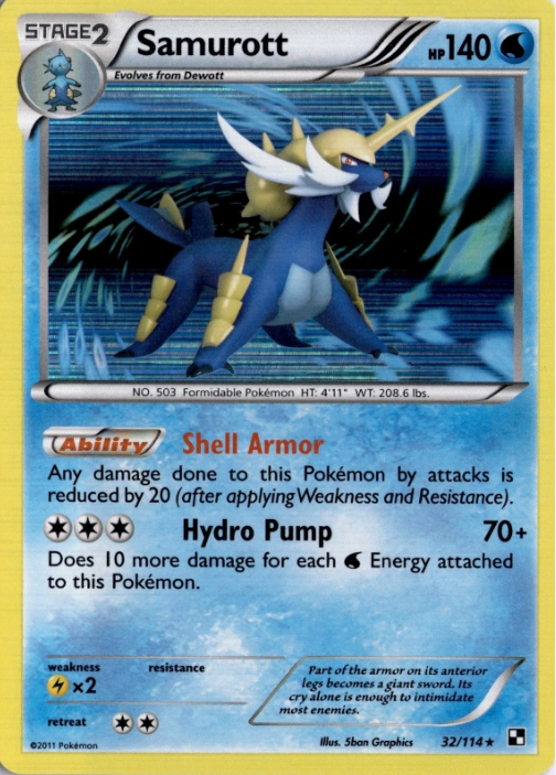 Producto - Samurott - 32/114 - Black and White - Holo