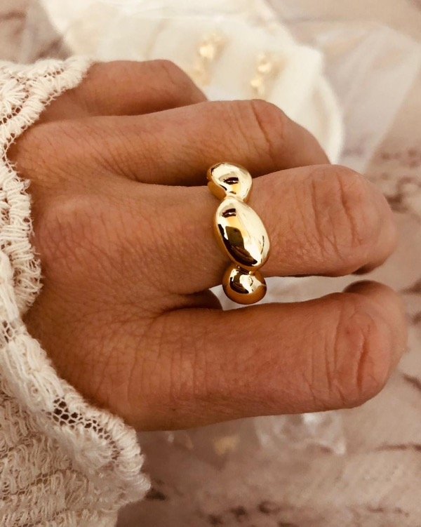 Producto - Anillo abundancia Roma Golden Acero Quirúrgico