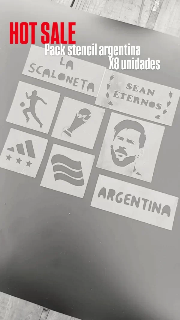 Producto - Stencil reutilizable argentina x 8  HOT SALE