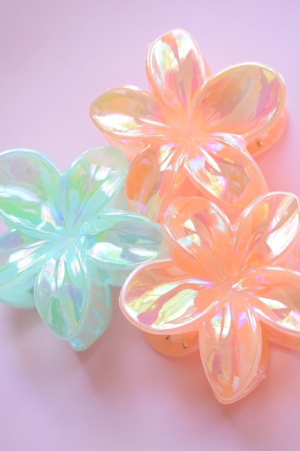 Producto - Broche flor hawaiana tornasol