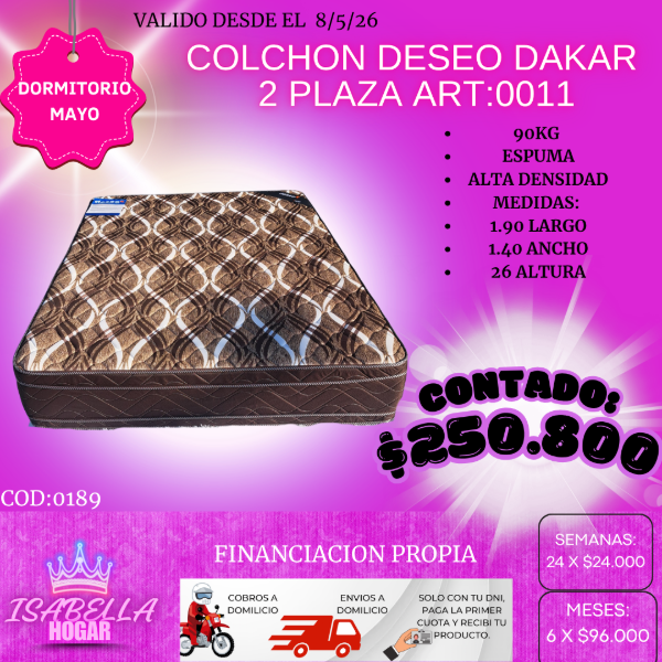 Producto - COLCHON DESEO DAKAR 2P