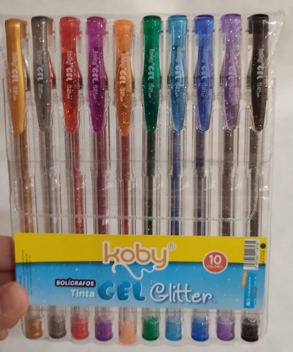 Producto - BOLIGRAFO KOBY GLITTER GEL X 10