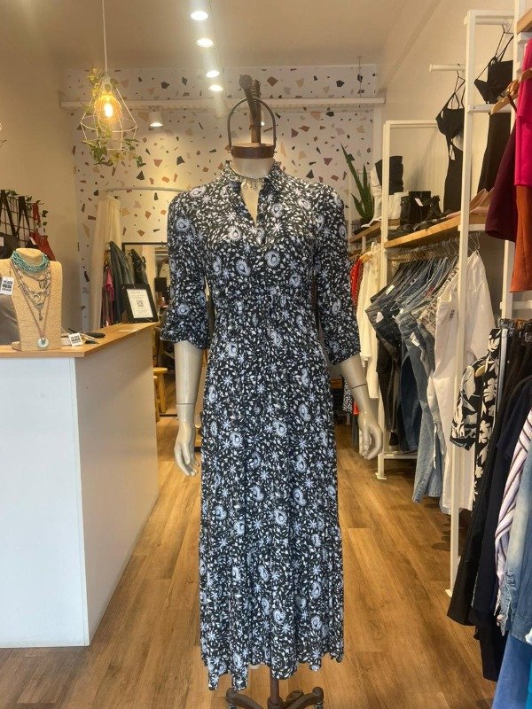 Producto - Vestido estampado manga larga ZARA talle XS/S