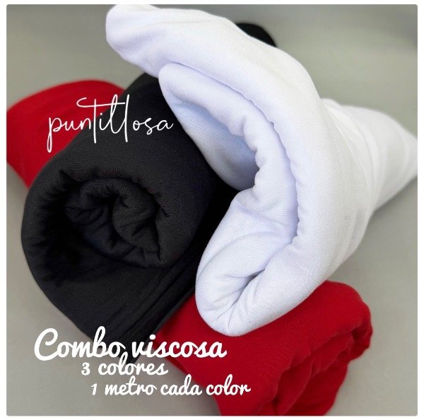 Producto - Combo viscosa Clásico- Blanco Negro Rojo
