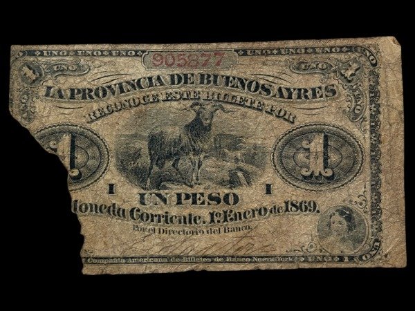 Producto - Buenos Aires (1869) 1 Peso - Numeros Rojos