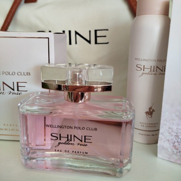 Producto - Wellington pack tote perfume shine gold + desodorante + cartera