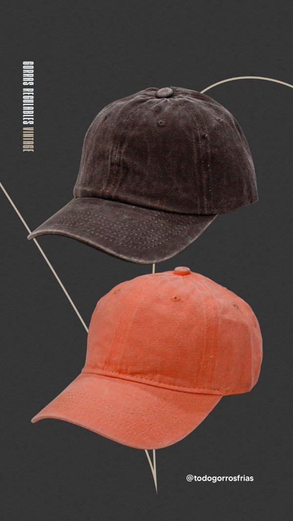 Producto - GORRA LISA VINTAGE SALMON/MARRON DESGASTADAS